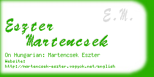 eszter martencsek business card